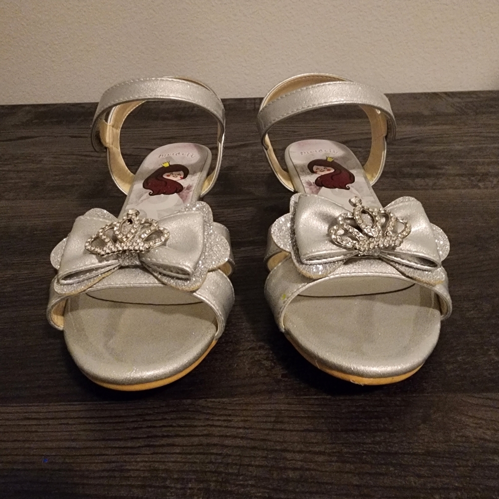 Little Girls Open Toe Low Heels Platform Sandals Microfiber Leather School Party